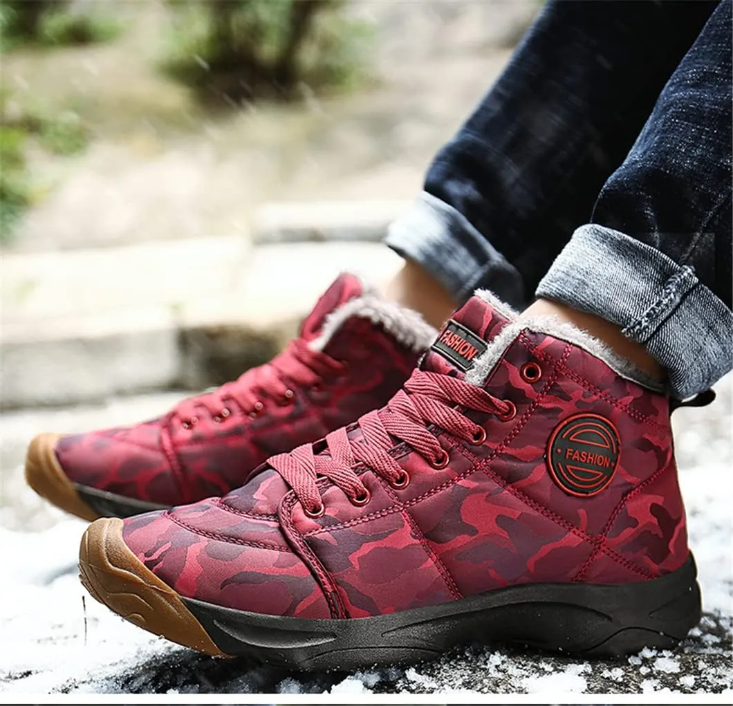 Winter Leather Ankle Boots Men Casual Shoes Outdoor Waterproof Work Tooling Men Hiking Boots Sneakers Warm Military Boots