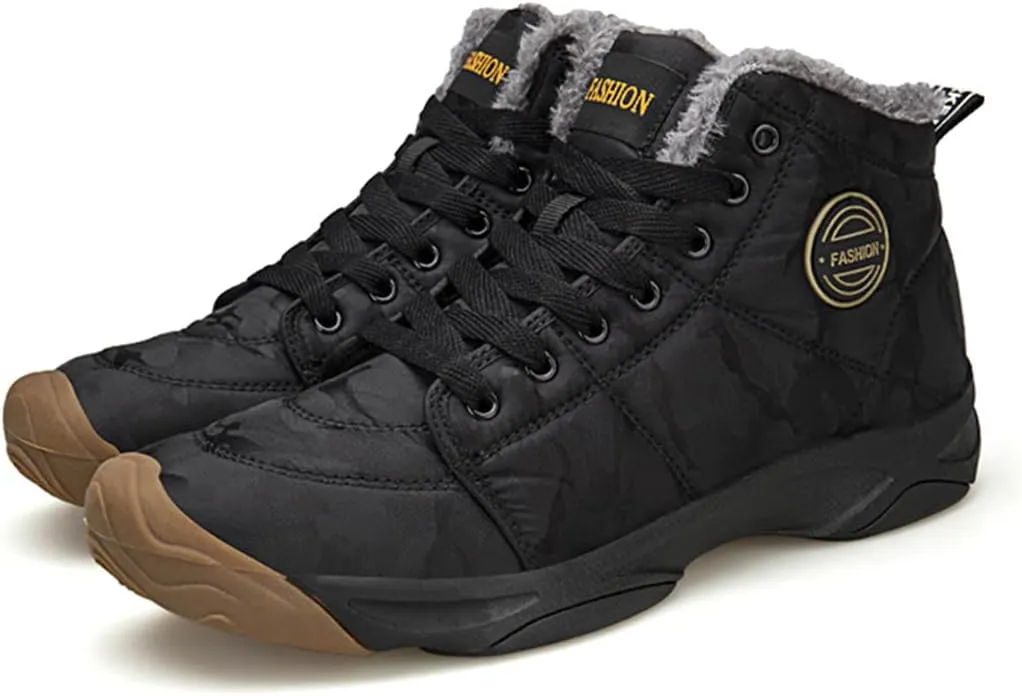 Winter Leather Ankle Boots Men Casual Shoes Outdoor Waterproof Work Tooling Men Hiking Boots Sneakers Warm Military Boots