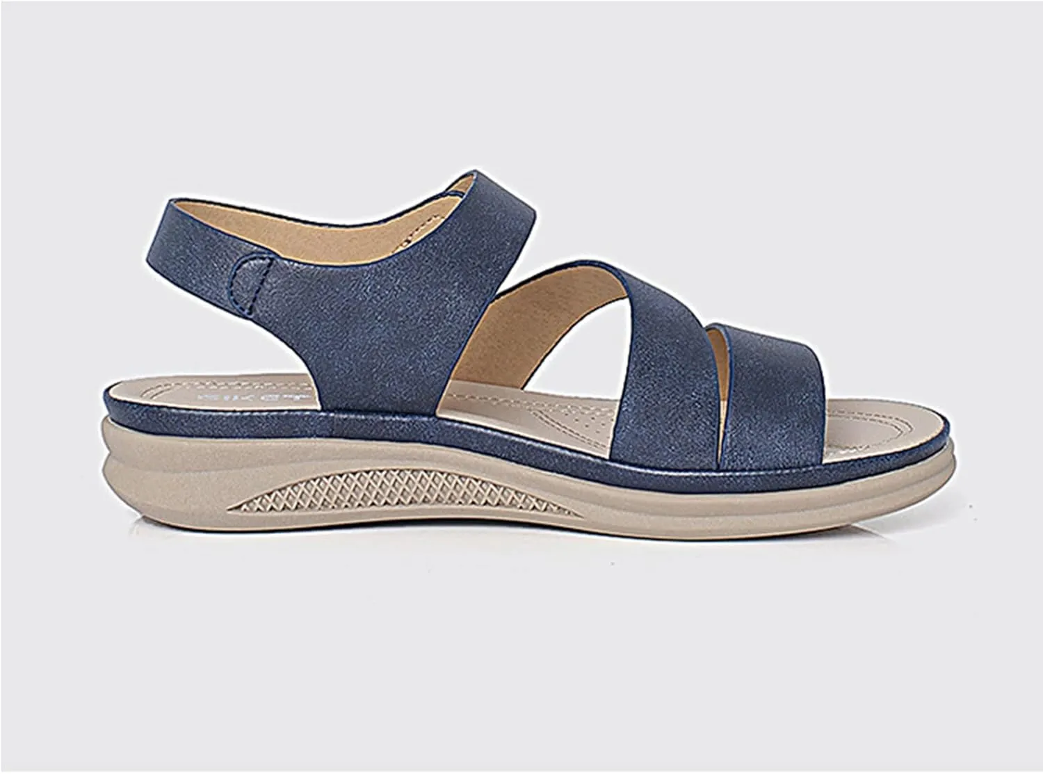 Women Dressy Summer Comfortable Open Toe Flat Sandals with Arch Support Dress Summer Casual Comfort Ankle Strap Sandals Walking Orthotic Breathable Lightweight Flats Shoes Outdoor Going Out Footwear