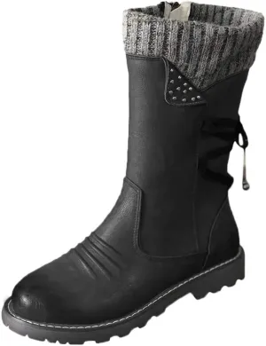 Women Snow Boots Winter Shoes 9.5 Wide Women Snow Spike Boot Ice Womens Snow Boots Wide Leg Warm Winter Outdoor Boots for Women Winter Boot Womens