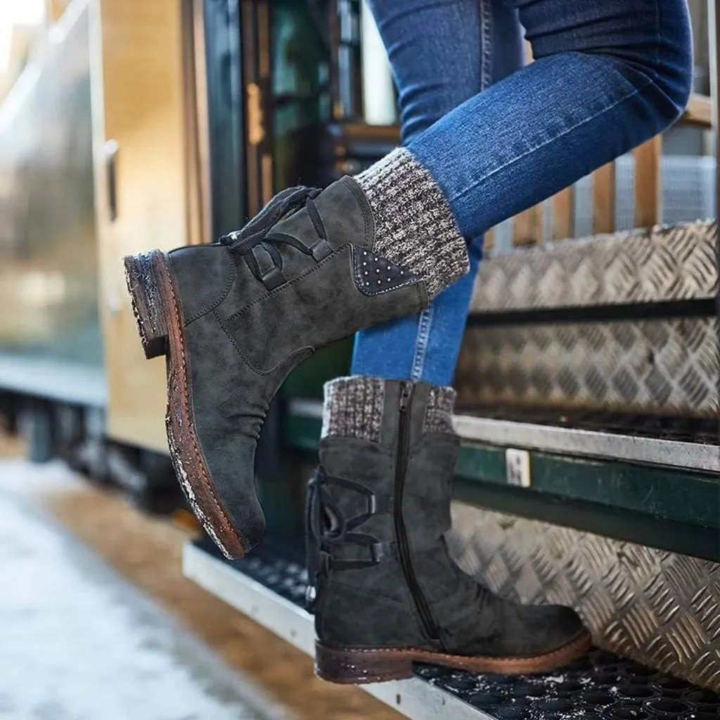 Women Snow Boots Winter Shoes 9.5 Wide Women Snow Spike Boot Ice Womens Snow Boots Wide Leg Warm Winter Outdoor Boots for Women Winter Boot Womens