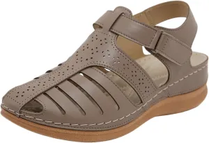 Womens Closed Toe Sandals Orthopedic Sandals with Arch Support Flip Flops for Women Comfortable Walking Sandals Cushion Footbed Platform Sandals Dressy Summer Slip on Sandals Casual Leather Sandals