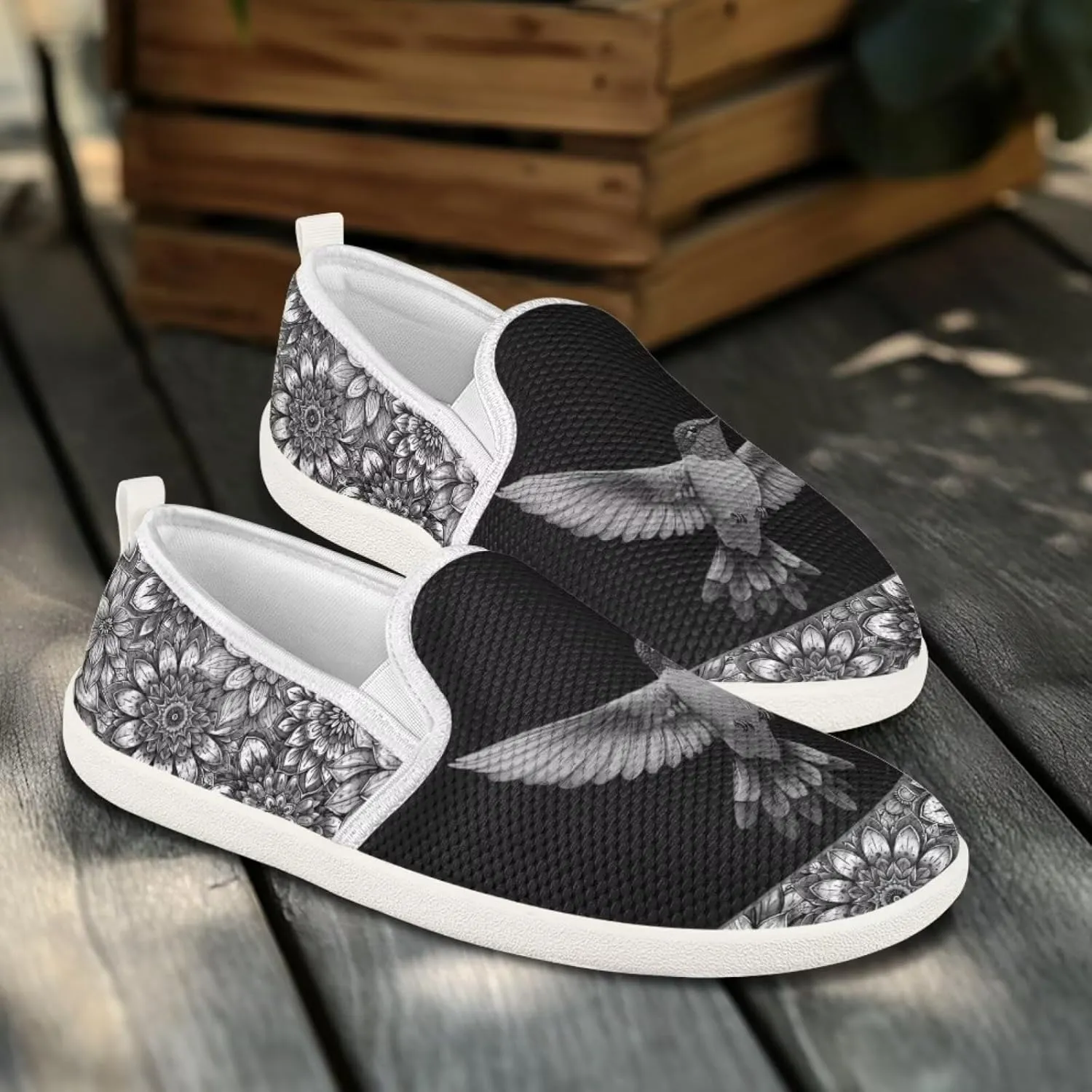 Women's Hummingbird Outdoor Loafer Wedding Shoes Dress Flats Leisure Loafers Slip-On Walking Shoes