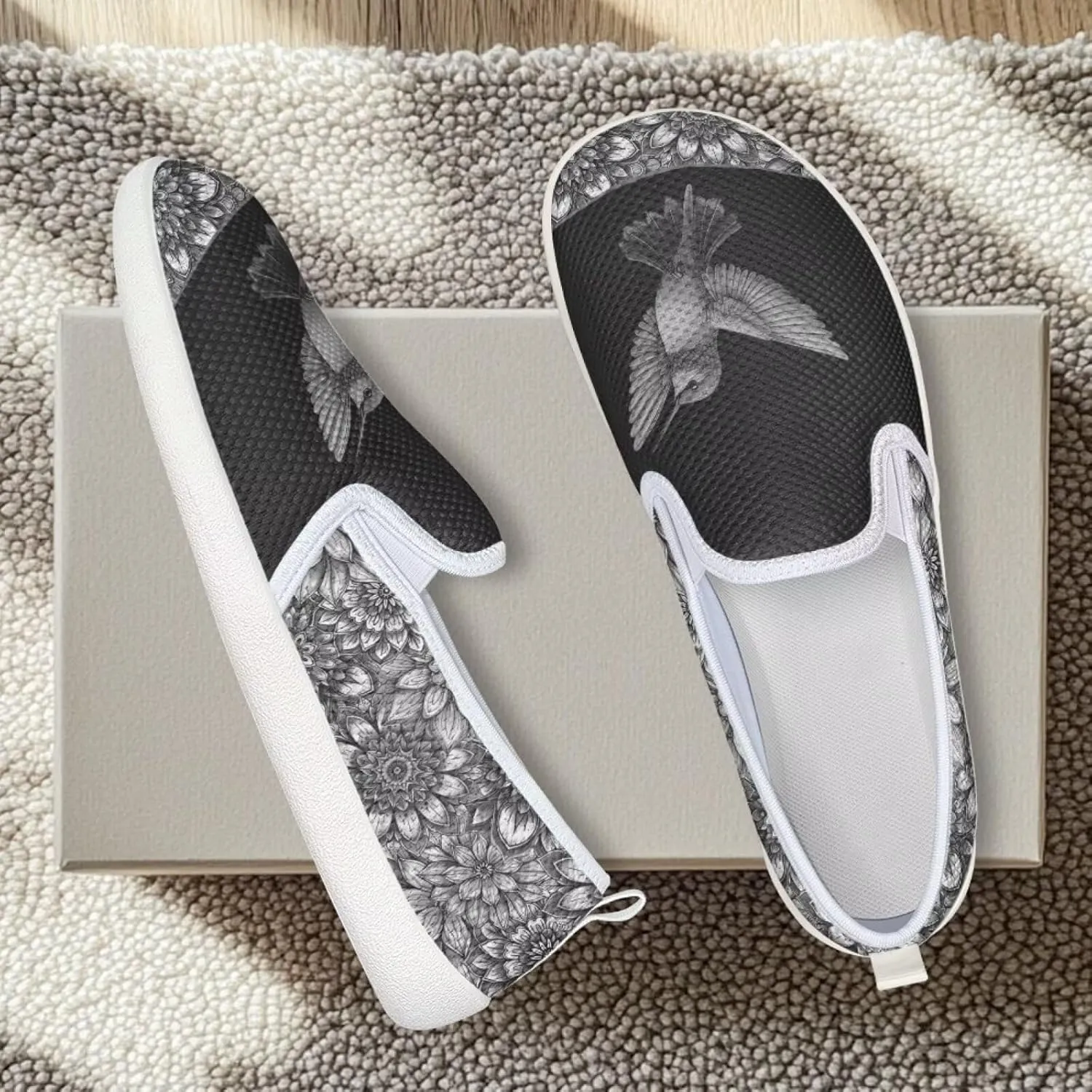 Women's Hummingbird Outdoor Loafer Wedding Shoes Dress Flats Leisure Loafers Slip-On Walking Shoes