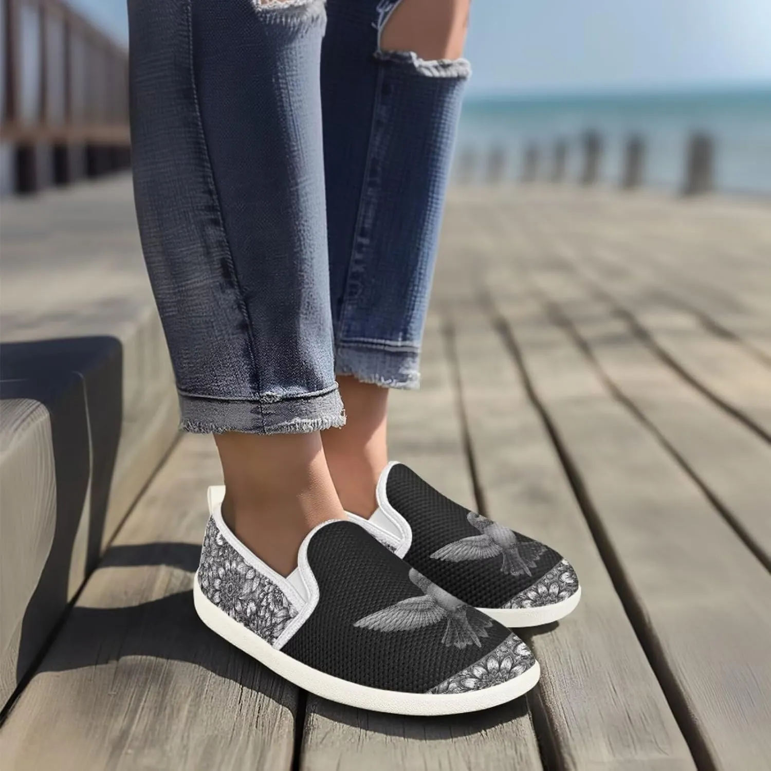 Women's Hummingbird Outdoor Loafer Wedding Shoes Dress Flats Leisure Loafers Slip-On Walking Shoes
