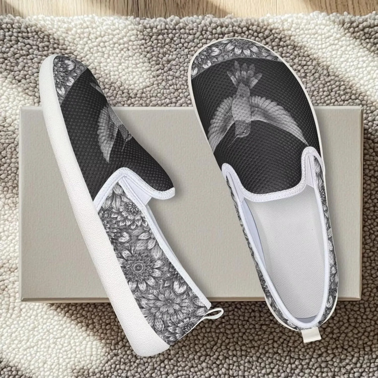 Women's Hummingbird Outdoor Loafer Wedding Shoes Dress Flats Leisure Loafers Slip-On Walking Shoes