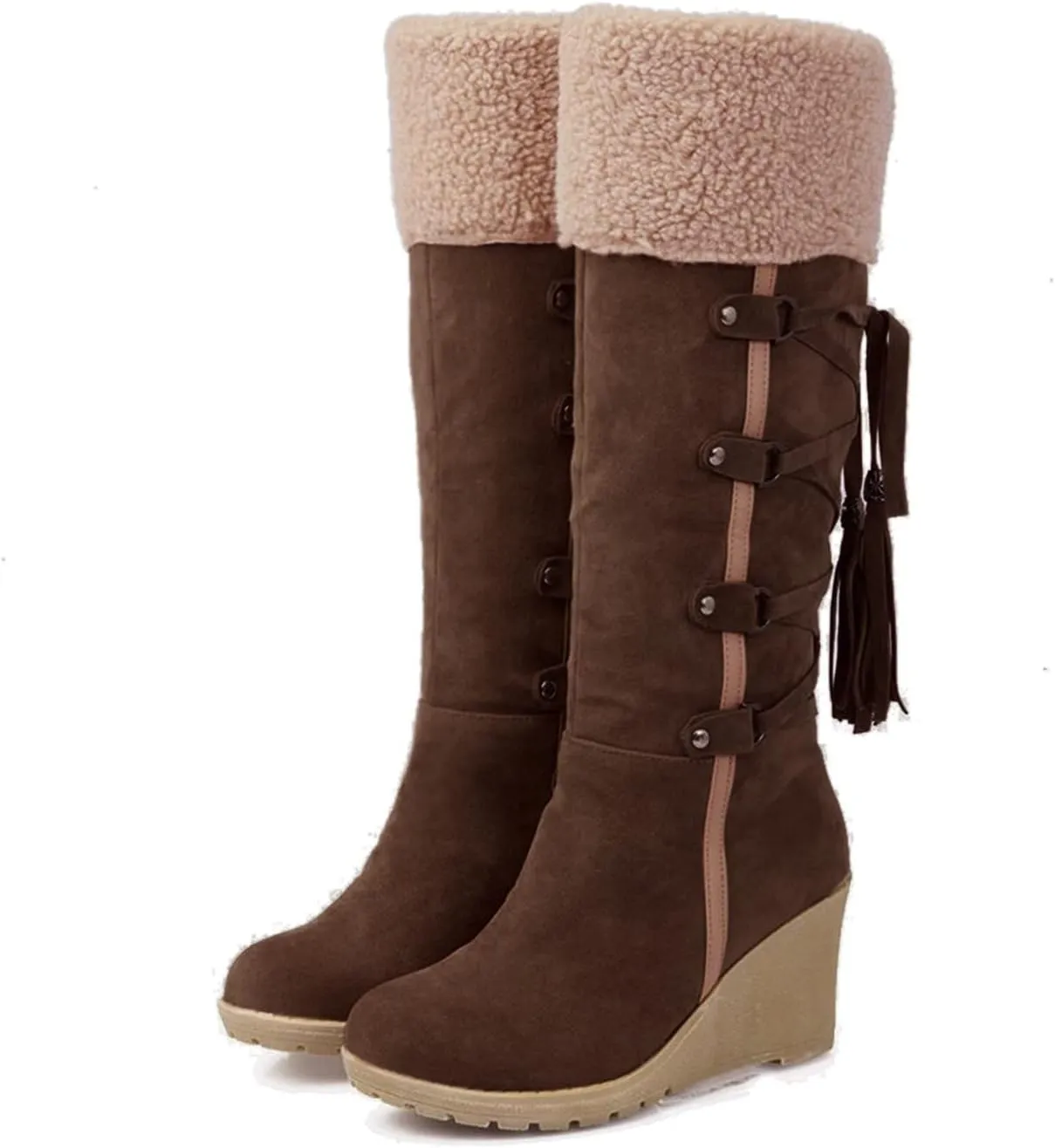 Womens Mens Snow Boots Waterproof Fuzzy Boots Fleece Ankle Booties Athletic Trekking Snow Boots Duck Boots Women