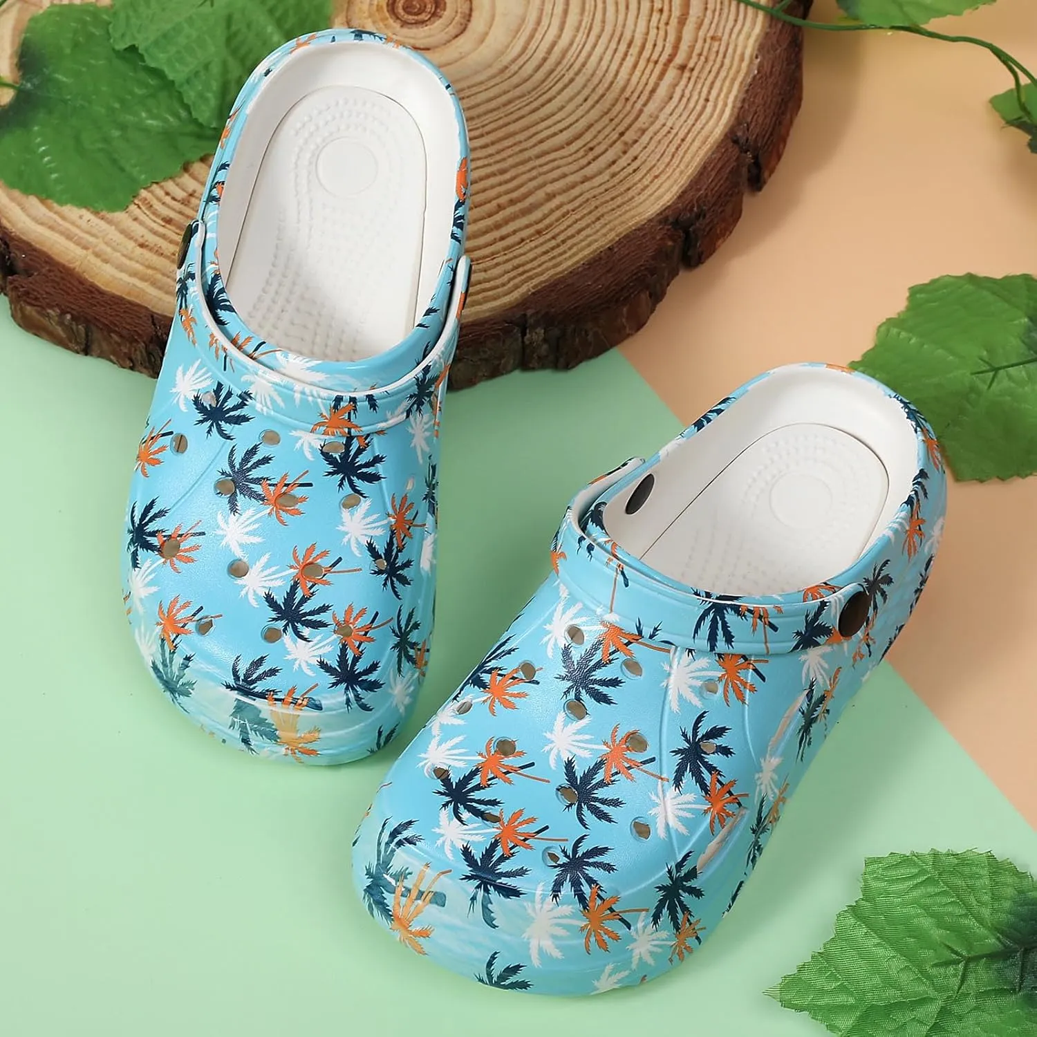 Women??s Platform Clogs Gardener Garden Shoes Hight Heels Mules Clog Slip on Wedge Sandals