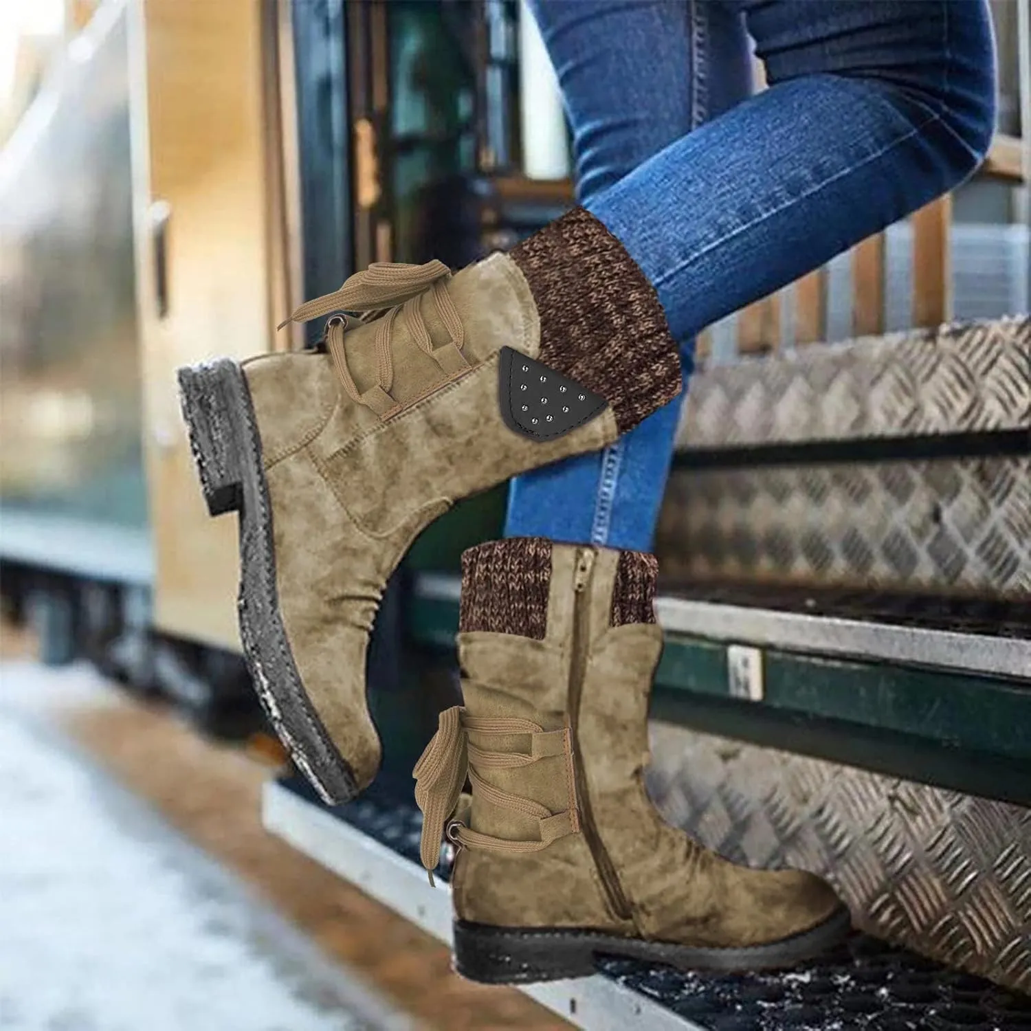 Women's Snow Boots Waterproof Insulated Blue Women's Waterproof Winter Snow Boots Waterproof Snow Boots Women Pull on Women's Winter Boots Black Size 9 Womens Socks Thermal Hiking Winter Boot Warm