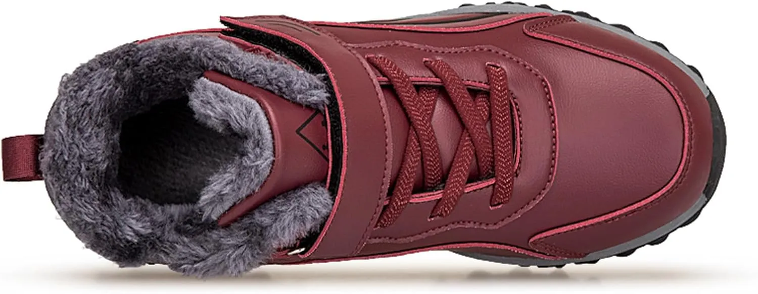 Womens Snow Boots Waterproof Winter Boots Lace Up Non Slip Warm Fur Booties Winter Casual Slip on Ankle Boots Comfortable Winter Shoes Trekking Hiking Boots
