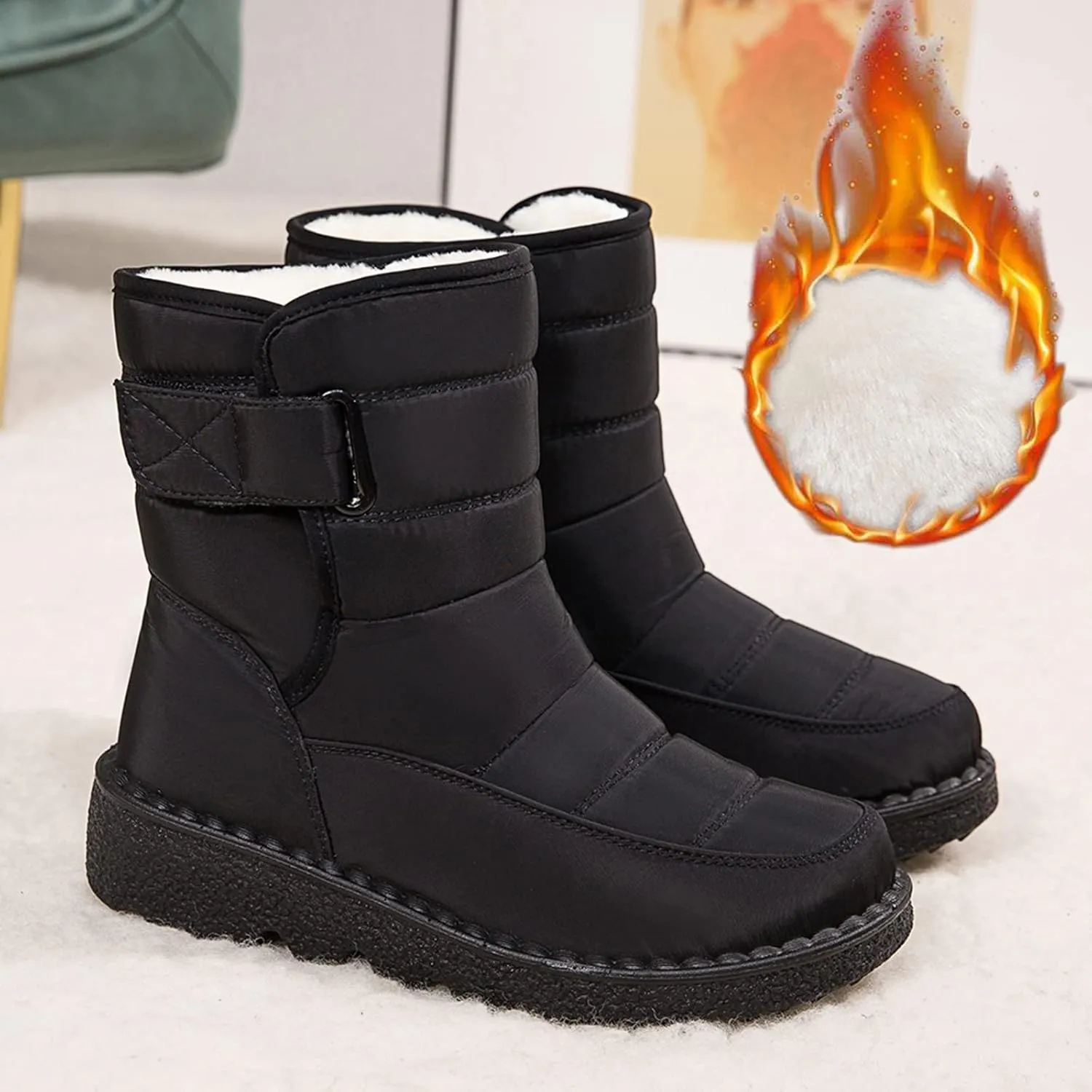 Women's Snow Boots Wide Width Snow Boots for Women 8.5 Wide Winter Boots Women Size 8 Knee High Waterproof Slip on Boots for Women Tall Winter Boot for Women Lightweight