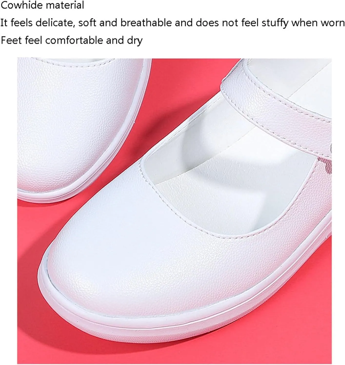 Womens Spring Summer Adjustable Breathable Soft Care Orthopedic Shoes, Comfortable Cushion Working Nurse Shoes, Casual Non-Slip Leathe Wide Fit Walking Shoes, for Medical Care