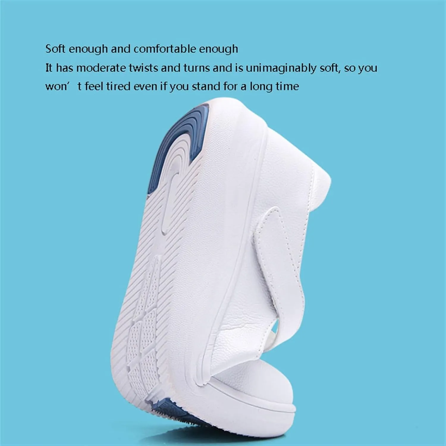 Womens Spring Summer Adjustable Breathable Soft Care Orthopedic Shoes, Comfortable Cushion Working Nurse Shoes, Casual Non-Slip Leathe Wide Fit Walking Shoes, for Medical Care