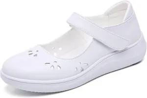 Womens Spring Summer Adjustable Breathable Soft Care Orthopedic Shoes, Comfortable Cushion Working Nurse Shoes, Casual Non-Slip Leathe Wide Fit Walking Shoes, for Medical Care