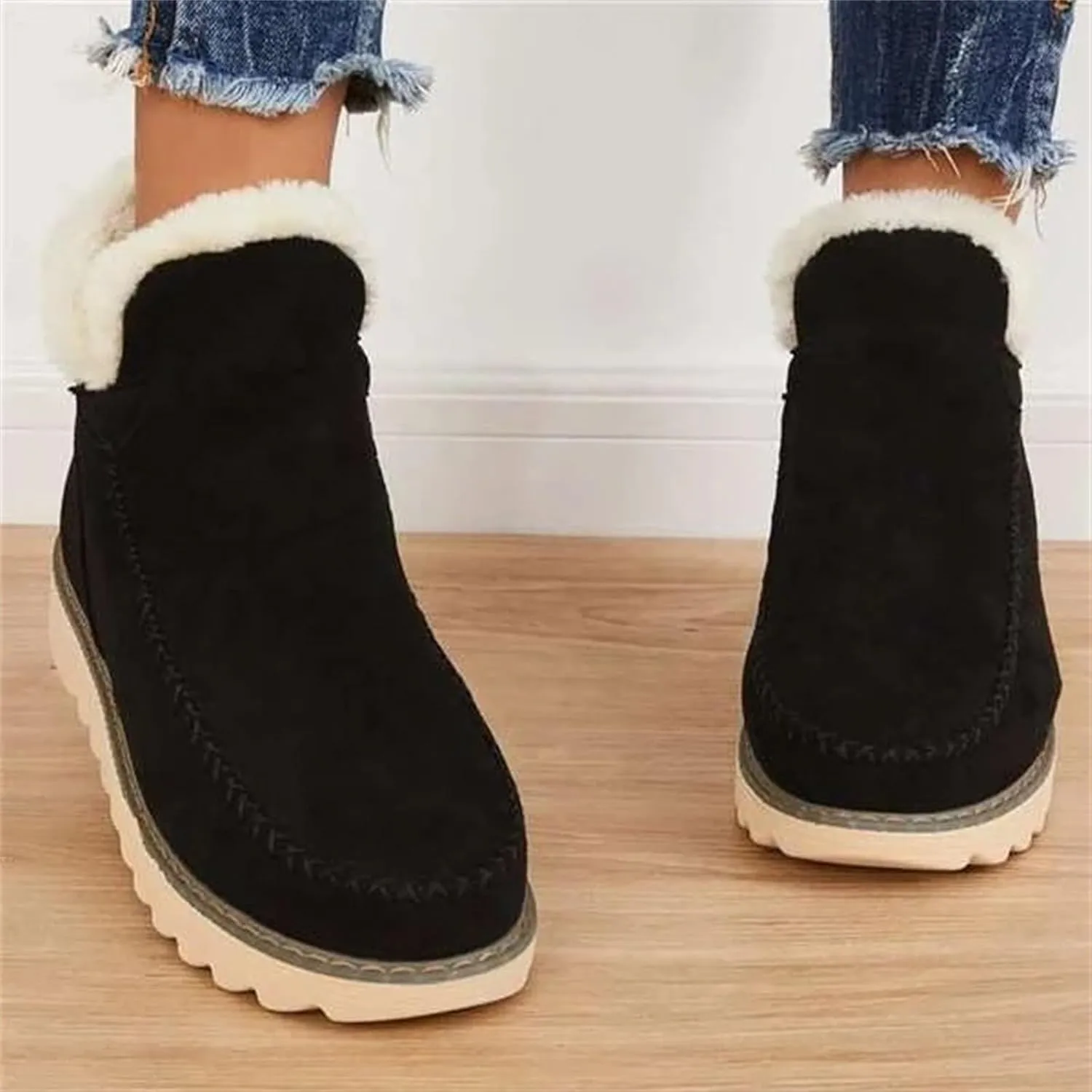 Womens Waterproof Winter Boots Wide Women Snow Boots Winter Waterproof Slip Resistant Cold Weather Shoes Women Winter Booties Womens Slip on Walking Snow Shoes Botas De Frio Para Mujer
