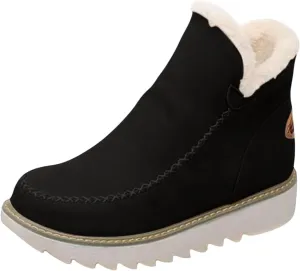 Womens Waterproof Winter Boots Wide Women Snow Boots Winter Waterproof Slip Resistant Cold Weather Shoes Women Winter Booties Womens Slip on Walking Snow Shoes Botas De Frio Para Mujer