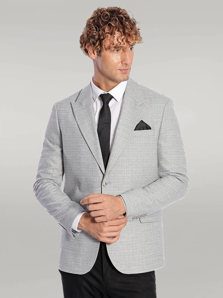 WSS Patterned Wide Lapel Grey Men Blazer  - Singen