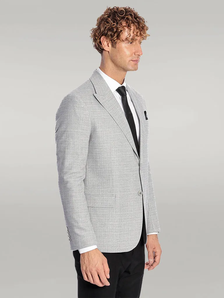 WSS Patterned Wide Lapel Grey Men Blazer  - Singen