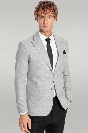 WSS Patterned Wide Lapel Grey Men Blazer  - Singen