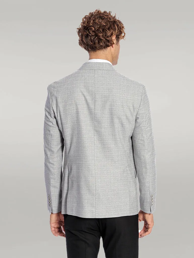 WSS Patterned Wide Lapel Grey Men Blazer  - Singen