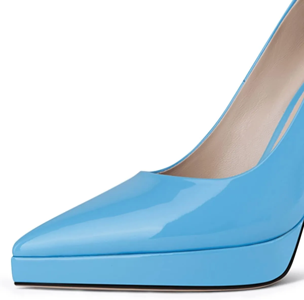 YDN Women Comfort Platform Pointed Toe Slip on Pumps Special Block High Heels Shoes Party Dress Prom Woman Shoes Size 4-15 US