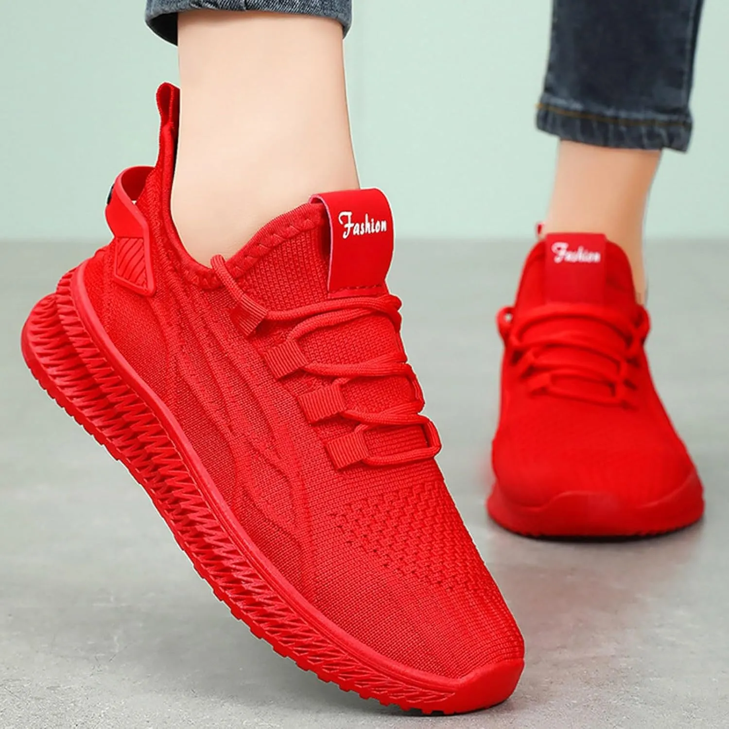 ZSpzx Orthopedic Walking Sneakers for Women Lace Up Air Cushioned Slip On Padded Insole Jogging Tennis Casual Shoes Comfortable Lightweight Padded Insole Footwear with Arch Support for Daily Wear